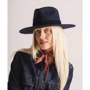 NWT Gigi Pip Miller Fedora Hat in Navy Blue Size 57